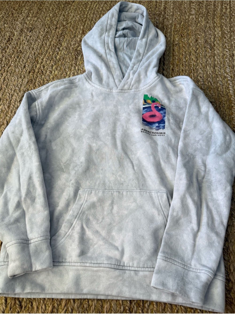Abercrombie Kids Boys Gray Tie Dye Relaxed Fit Sweatshirt Hoodie Size 11/12
